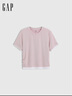 GAP【EasyChill系列】女裝2025春季新款假兩件寬松短袖T恤727397 淡紫色 S (160/80A) 亞洲尺碼 曬單實(shí)拍圖