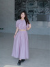 Mandy Zhang法式暮靄紫天絲高腰半身裙女夏季新款溫柔氣質(zhì)長(cháng)款裙子 暮靄紫 S 160/64A 曬單實(shí)拍圖