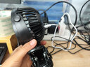 BZBC小風(fēng)扇usb電風(fēng)扇小電扇桌面臺扇辦公宿舍學(xué)生戶外大風(fēng)力床頭車載迷你便攜嬰兒車壁掛夾式充電扇 0mAh 插線款【黛墨黑】 曬單實拍圖