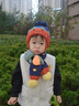 G.DUCKKIDS 寶寶兒童帽子圍嬰兒男孩脖冬季秋冬針織帽套裝兩件套保暖男童女 套裝小心心藏青色 帽圍50-52cm/參考年齡2歲-4歲 曬單實拍圖
