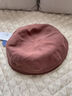 Lagur北海道丨大花苞日系厚麻加絨貝雷帽復古八角帽畫(huà)家帽秋冬帽子女款 復古紅 57.5cm 曬單實(shí)拍圖