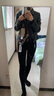 泊詩(shī)蘭 海寧新款春秋真皮皮衣女 機車(chē)綿羊皮修身短款夾克外套大碼P5197 黑色 M【95-104斤】 曬單實(shí)拍圖