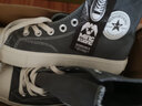 夏季新款ins港風(fēng)休閑鞋潮款小眾百搭帆布鞋男生高幫板鞋韓版潮流款鞋子 黑灰 39 曬單實(shí)拍圖