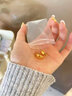 中國(guó)黃金（CHINA GOLD）黃金耳環(huán)女款足金光面蛇肚光圈耳飾5G素金配飾生日禮物送老婆媽媽 足金耳飾 約2.2g 曬單實(shí)拍圖