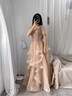 弗依郝成人禮服女18嵗禮服學生蓬蓬裙2025新款宴會氣質(zhì)輕奢小眾高端設(shè)計 卡其色長款（香檳色） L 曬單實拍圖