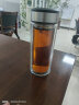 绿珠lvzhu 玻璃杯双层500ml 创意便携商务男女士大容量 茶水分离过滤办公泡茶水杯子B680 实拍图