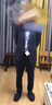 拉博夫  中年男100%純羊毛商務(wù)西服套裝男婚宴禮服西裝輕奢高檔行政干部 紳士黑 上衣+西褲 50 /180/96A 曬單實(shí)拍圖
