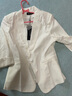 顏域簡(jiǎn)約半袖西裝外套女夏裝2025年通勤顯瘦氣質(zhì)短款西服 白色1  XL  曬單實(shí)拍圖