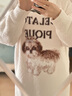 gelatopique秋冬新品女睡裙半邊絨西施犬長(cháng)連衣裙PWNO245366灰白色均碼 （F） 曬單實(shí)拍圖