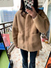 莫代爾羊羔絨外套女2025春秋冬新款加厚羊羔毛寬松時(shí)尚百搭毛絨絨上衣 咖啡色 L 建議105-120斤 曬單實(shí)拍圖