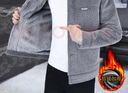 皮爾卡丹（pierre cardin）冬季仿水貂絨夾克男2025新款潮流修身輕熟加絨加厚男士毛呢外套 灰色 2XL 【135-150斤】店長 曬單實拍圖