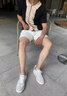 BEAUTODAY厚底德訓(xùn)鞋男士板鞋百搭小白鞋2025新款休閑鞋男鞋夏季運動鞋子男 白色延條 41 =運動鞋42碼 曬單實拍圖