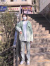 迪伽達黃泥染牛仔褲男春秋款潮牌破洞歐美hiphop褲子高街寬松直筒褲子男 SBXS-E618藍色 XL 曬單實拍圖