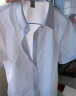 雀后衬衫女短袖职业白衬衣工作服工装气质正装夏装款 浅蓝色 XXXL 实拍图