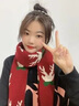 CRANTA KOMEIA紅色百搭韓版針織毛線圍巾秋冬季生日七夕情人節(jié)禮物 雪花鹿紅 高級感輕奢送女朋友實(shí)用老婆 曬單實(shí)拍圖