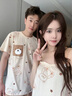 從心睡衣情侶裝一男一女純棉薄款卡通情侶睡衣夏季睡裙家居服兩件套裝 B 2419 2XL 男+M女 曬單實(shí)拍圖
