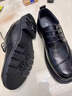 老爺車(chē)（WECKER）秋冬季商務(wù)男鞋純牛皮休閑皮鞋男軟底英倫風(fēng)德比鞋加絨保暖鞋子男 LYC3619M黑色系帶[加絨保暖] 41 曬單實(shí)拍圖