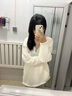 LPOX韓系慵懶溫柔風(fēng)中長(zhǎng)款毛衣女早秋V領(lǐng)套頭開叉顯瘦長(zhǎng)袖針織上衣新 中長(zhǎng)款開叉套頭白色 S 80- 曬單實(shí)拍圖