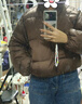 趣米樂韓版短款棉服女秋冬季新款羽面包絨服小個(gè)子高級(jí)感加厚棉襖外套女 咖啡色 M 【建議105-120斤】 曬單實(shí)拍圖