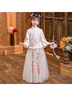布戀貓兒童漢服女童3-12歲女孩冬季套裝刺繡中國風(fēng)旗袍襦裙兩件套新中式 香檳蠶絲緞兩件套 150 cm 曬單實(shí)拍圖