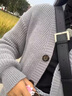 樂(lè )雅秀灰色毛衣外套針織衫女2025春秋新款寬松外穿慵懶風(fēng)復古軟糯開(kāi)衫 灰色 S 曬單實(shí)拍圖