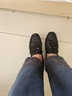 老人頭豆豆鞋男頭層牛皮鱷魚(yú)紋軟底透氣男士休閑皮鞋懶人一腳蹬駕車(chē)鞋 黑色 40 曬單實(shí)拍圖