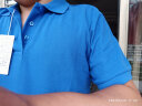 卡帝乐鳄鱼珠地棉短袖T恤男士纯色保罗衫全棉翻领大码t袖衫潮 宝蓝色 170 实拍图