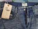 BILLION破洞牛仔褲男修身小腳褲子全棉厚薄適中春秋四季款潮流青年J15592 中藍色 31 曬單實(shí)拍圖