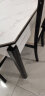 晨巢 岩板餐桌 实木餐桌椅组合现代简约可伸缩折叠吃饭桌子餐厅家具 黑白框架亮光飘带纹-205木椅 1.35米一桌六椅 实拍图