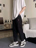 森馬森馬休閑褲男夏季涼感抗菌簡(jiǎn)約通勤風(fēng)時(shí)尚寬松錐形九分褲 黑色90001 170/74A/M 曬單實(shí)拍圖