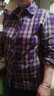 啄木鳥(niǎo)中老年女裝媽媽裝2024春秋格子襯衫女中年人長(cháng)袖上衣母親節禮物H 咖啡紫 3XL （建議120-135斤） 曬單實(shí)拍圖
