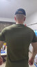 MECBEAR肌肉健身夏季潮牌運動(dòng)休閑短袖T恤 男士跑步訓練彈力圓領(lǐng)緊身衣 軍綠（光板） 2XL 【建議160-180斤】 曬單實(shí)拍圖