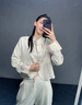 皮爾卡丹（pierre cardin）新中式盤扣套裝褲女春秋季新款干練氣質(zhì)時尚顯瘦西裝兩件套休閑 米白色套裝 3XL (建議135-150斤內(nèi)) 曬單實(shí)拍圖