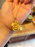 IS YOU黃金玫瑰花金項鏈女款999足金花朵吊墜生日情人節(jié)禮物送女友老婆 足金玫瑰花吊墜+品牌禮盒 足金吊墜金重約1g 曬單實拍圖