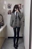 DXOT2025新款休閑甜美毛衣秋冬日系JK制服校供感針織衫長(cháng)袖寬松學(xué)院風(fēng) 灰色 均碼 曬單實(shí)拍圖