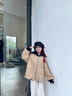艾萊依短款羽絨服女士新款冬季時尚拼接針織翻領(lǐng)軟糯外套運動短裝 松果棕 S 155【建議80-110斤】 曬單實拍圖
