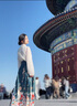 納琳雅Nalinya2025新款新中式穿搭國(guó)風(fēng)漢服套裝襯衫上衣搭配顯瘦馬面裙 杏色上衣+綠色馬面裙 兩件套 M 建議80-100斤 曬單實(shí)拍圖