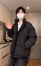 格斯嵐帝棉服男士外套2025冬季新款潮流寬松羽絨棉衣男裝加厚休閑立領(lǐng)棉襖 黑色 2XL 【170斤-190斤】 曬單實拍圖