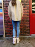回力女鞋雪地靴女2025年冬季新款棉鞋女加絨加厚短靴百搭保暖二棉鞋女 米白 38 曬單實拍圖