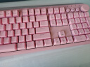 irocks 艾芮克K71M有线游戏键盘无冲突旋钮RGB粉红色机械键盘 粉红色 茶轴 实拍图