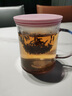 FU+玻璃杯女士茶水分離花茶杯雙層耐熱防燙辦公泡茶杯家用送禮女友 綠色+精美禮盒 420ml 曬單實拍圖
