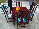 木中央 紅木家具 印尼黑酸枝(學(xué)名:闊葉黃檀)中式四方桌 實(shí)木正方形餐桌 明式八仙桌組合小戶(hù)型 88*88*78大方桌+4明式椅 曬單實(shí)拍圖
