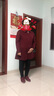 Missdaling秋冬新款中老年人羊毛大衣女中長(zhǎng)款簡(jiǎn)約品質(zhì)雙面呢媽媽裝毛呢外套 深紅色 3XL(130-140斤) 曬單實(shí)拍圖