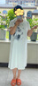 衣典零一（LEDIALYI）白色連衣裙女裝夏季2025新款中年休閑減齡遮肚子顯瘦衛(wèi)衣長(zhǎng)裙夏天 白色 M （建議105斤內(nèi)） 曬單實(shí)拍圖