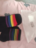 莫代爾5雙裝襪子女彩虹中筒襪春秋款高筒長(cháng)襪長(cháng)筒襪外穿ins潮網(wǎng)紅 彩虹少女襪混色5雙 均碼【建議34-39碼穿著(zhù)】 曬單實(shí)拍圖