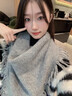 JIOESC2024新款三角圍巾圍脖女秋冬羊毛混紡流蘇三角巾氣質(zhì)百搭保暖披肩 灰色 曬單實(shí)拍圖