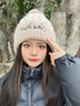 少女生戴的帽子冬天學(xué)生女孩冬季加絨加厚保暖毛線(xiàn)帽騎車(chē)針織帽防寒護耳棉帽 卡其色 只有帽子【均碼】 曬單實(shí)拍圖