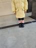 G.DUCKKIDS小黃鴨女童中幫小皮靴鞋秋冬季中小兒童女寶寶馬丁靴小女孩公主靴 黑色 二棉靴 27碼 內長(cháng)約16.8cm 曬單實(shí)拍圖