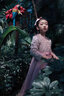 小咔衣濃（Xiaokayinong）女童禮服公主裙生日花童婚禮小女孩主持人晚禮服鋼琴演出服夏秋季 粉色長款361-D2 130cm 曬單實(shí)拍圖