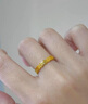 景若鍍18k金銅錢(qián)戒指彩金不脫模金店同款鏤空設計款戒指節日禮物 20圈口 曬單實(shí)拍圖